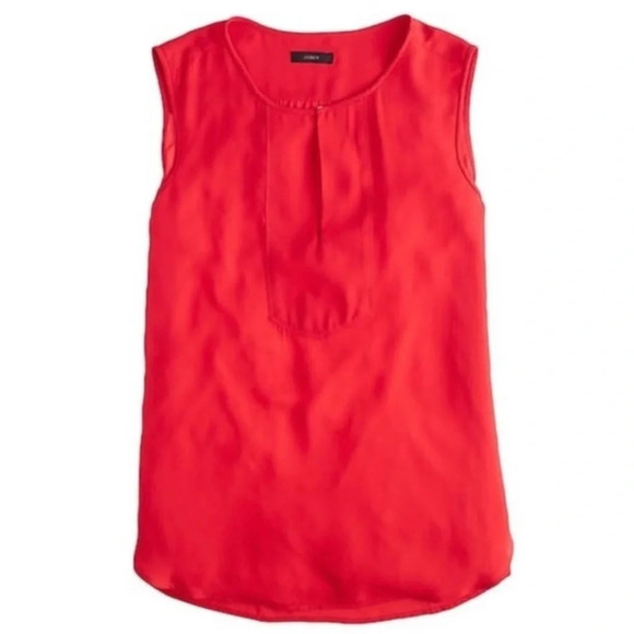 J Crew Red Drapey Keyhole Blouse Sleeveless Top Size 6 - Picture 2 of 9